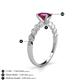 4 - Amaira 7x5 mm Oval Cut Rhodolite Garnet and Round Diamond Engagement Ring  