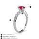 4 - Amaira 7x5 mm Oval Cut Ruby and Round Diamond Engagement Ring  