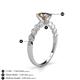 4 - Amaira 7x5 mm Oval Cut Smoky Quartz and Round Diamond Engagement Ring  