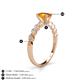 4 - Amaira 7x5 mm Oval Cut Citrine and Round Diamond Engagement Ring  