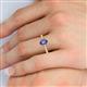 5 - Amaira 7x5 mm Oval Cut Iolite and Round Diamond Engagement Ring  