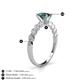 4 - Amaira 7x5 mm Oval Cut London Blue Topaz and Round Diamond Engagement Ring  