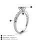 4 - Amaira 7x5 mm Oval Cut Diamond and Round Diamond Engagement Ring  