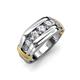 4 - Brad Round Lab Grown Diamond 7 Stone Men Wedding Ring