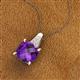 2 - Alayna 10.00 mm Cushion Shape Checkerboard Cut Amethyst and Round Diamond Pendant Necklace 
