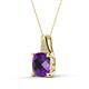 3 - Alayna 10.00 mm Cushion Shape Checkerboard Cut Amethyst and Round Diamond Pendant Necklace 