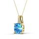 3 - Alayna 10.00 mm Cushion Shape Checkerboard Cut Blue Topaz and Round Diamond Pendant Necklace 