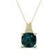 1 - Alayna 10.00 mm Cushion Shape Checkerboard Cut London Blue Topaz and Round Diamond Pendant Necklace 