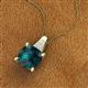 2 - Alayna 10.00 mm Cushion Shape Checkerboard Cut London Blue Topaz and Round Diamond Pendant Necklace 