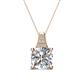 1 - Alayna 10.00 mm Cushion Shape Checkerboard Cut Forever Brilliant Moissanite and Round Diamond Pendant Necklace 