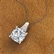 2 - Alayna 10.00 mm Cushion Shape Checkerboard Cut Forever Brilliant Moissanite and Round Diamond Pendant Necklace 