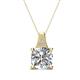 1 - Alayna 10.00 mm Cushion Shape Checkerboard Cut Forever One Moissanite and Round Diamond Pendant Necklace 