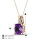 4 - Alayna 10.00 mm Cushion Shape Checkerboard Cut Amethyst and Round Diamond Pendant Necklace 