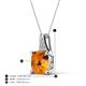 4 - Alayna 10.00 mm Cushion Shape Checkerboard Cut Citrine and Round Diamond Pendant Necklace 