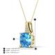 4 - Alayna 10.00 mm Cushion Shape Checkerboard Cut Blue Topaz and Round Diamond Pendant Necklace 