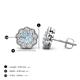 3 - Floret 4.00 mm Round Aquamarine and Diamond Milgrain Halo Stud Earrings 