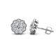 1 - Floret 4.00 mm Round Lab Grown Diamond and Diamond Milgrain Halo Stud Earrings 