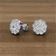 2 - Floret 4.00 mm Round Lab Grown Diamond and Diamond Milgrain Halo Stud Earrings 
