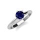 4 - Maxine 6.00 mm Round Blue Sapphire Solitaire Engagement Ring 