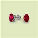 2 - Alina Oval Cut Ruby (7x5mm) Solitaire Stud Earrings 