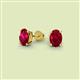 2 - Alina Oval Cut Ruby (7x5mm) Solitaire Stud Earrings 