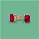 2 - Alina Emerald Cut Ruby (7x5mm) Solitaire Stud Earrings 