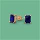 2 - Alina Emerald Cut Blue Sapphire (7x5mm) Solitaire Stud Earrings 