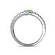 5 - Delise 3.40mm Round Blue Topaz and Yellow Sapphire with Side Diamonds Bypass Ring 