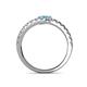 5 - Delise 3.40mm Round Blue Topaz with Side Diamonds Bypass Ring 