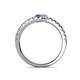 5 - Delise 3.40mm Round Iolite and Diamond with Side Diamonds Bypass Ring 