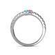 5 - Delise 3.40mm Round Blue Topaz and Pink Tourmaline with Side Diamonds Bypass Ring 