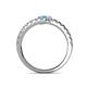 5 - Delise 3.40mm Round Blue Topaz and Aquamarine with Side Diamonds Bypass Ring 