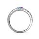 5 - Delise 3.40mm Round Blue Topaz and Amethyst with Side Diamonds Bypass Ring 