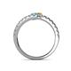 5 - Delise 3.40mm Round Blue Topaz and Citrine with Side Diamonds Bypass Ring 