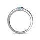 5 - Delise 3.40mm Round Blue Topaz and Iolite with Side Diamonds Bypass Ring 