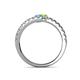 5 - Delise 3.40mm Round Blue Topaz and Peridot with Side Diamonds Bypass Ring 