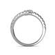 5 - Delise 3.40mm Round White Sapphire and Diamond with Side Diamonds Bypass Ring 