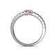 5 - Delise 3.40mm Round Pink Tourmaline and Diamond with Side Diamonds Bypass Ring 