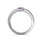 5 - Delise 3.40mm Round Amethyst and Diamond with Side Diamonds Bypass Ring 