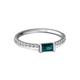 2 - Annia 5x3 mm Bold Emerald Cut London Blue Topaz and Round Diamond Promise Ring 