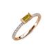 3 - Annia 5x3 mm Bold Emerald Cut Citrine and Round Diamond Promise Ring 