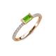 3 - Annia 5x3 mm Bold Emerald Cut Peridot and Round Diamond Promise Ring 