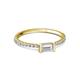 2 - Annia 5x3 mm Bold Emerald Cut Diamond Promise Ring 