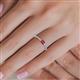 5 - Annia 5x3 mm Bold Emerald Cut Ruby and Round Diamond Promise Ring 
