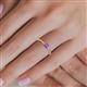5 - Annia 5x3 mm Bold Emerald Cut Amethyst and Round Diamond Promise Ring 