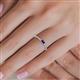 5 - Annia 5x3 mm Bold Emerald Cut Iolite and Round Diamond Promise Ring 