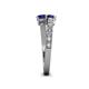 4 - Delise 5.00mm Round Blue Sapphire with Side Diamonds Bypass Ring 