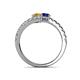 5 - Delise 5.00mm Round Citrine and Blue Sapphire with Side Diamonds Bypass Ring 