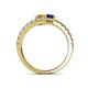 5 - Delise 5.00mm Round Citrine and Blue Sapphire with Side Diamonds Bypass Ring 