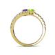 5 - Delise 5.00mm Round Iolite and Peridot with Side Diamonds Bypass Ring 